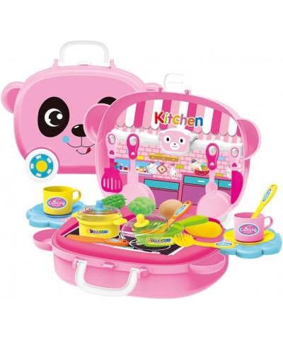 Kids Little Kitchen Playset - Play Kitchen Set Kitchen Playset for Girls Kitchen Toy Set with Realistic Sound & Light Cooking...