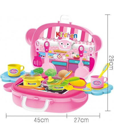 Kids Little Kitchen Playset - Play Kitchen Set Kitchen Playset for Girls Kitchen Toy Set with Realistic Sound & Light Cooking...