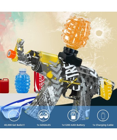 Gel Toy Splatter Ball Blaster - Gel Toy Ball Blaster with 40 000 Gel Ball Beads Gel Splatter Toy Blaster with Goggles Splatte...