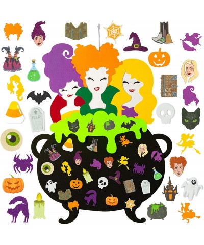 DIY Halloween Felt Hocus Pocus Hanging Decor for Kids 3D Halloween Hocus Pocus Character DIY Felt Crafts Set Adhesive Detacha...