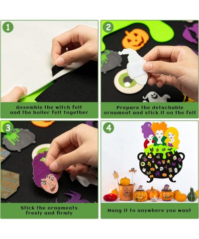 DIY Halloween Felt Hocus Pocus Hanging Decor for Kids 3D Halloween Hocus Pocus Character DIY Felt Crafts Set Adhesive Detacha...