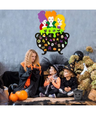 DIY Halloween Felt Hocus Pocus Hanging Decor for Kids 3D Halloween Hocus Pocus Character DIY Felt Crafts Set Adhesive Detacha...