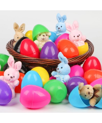 8 Pcs Filled Easter Eggs with Plush Bunny 3.93" Plastic Easter Eggs Filled with Toys Perfect for Easter Eggs Hunt Easter Bask...