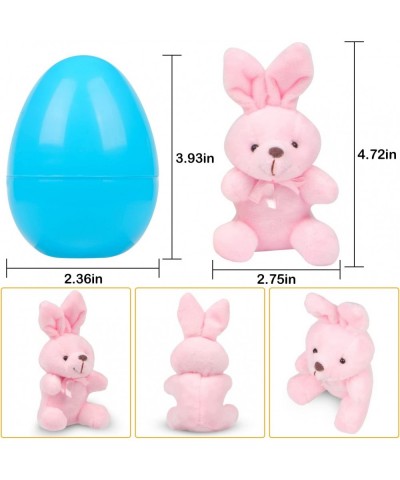 8 Pcs Filled Easter Eggs with Plush Bunny 3.93" Plastic Easter Eggs Filled with Toys Perfect for Easter Eggs Hunt Easter Bask...