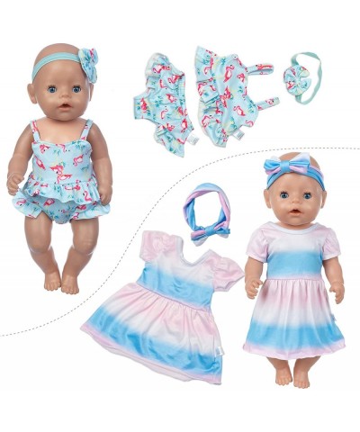 22 Pcs 14-16 inch Baby Doll Clothes Dress and Accessories Include 5 Set Doll Clothes with Doll Backpack Mini Phone Pillow Eye...