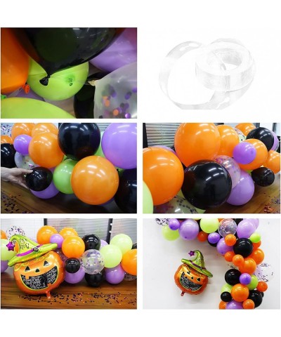 124 Pack Halloween Balloon Arch Garland Kit Black Orange Green Purple Confetti Balloons and Mylar Pumpkin Balloon for Kids Ha...