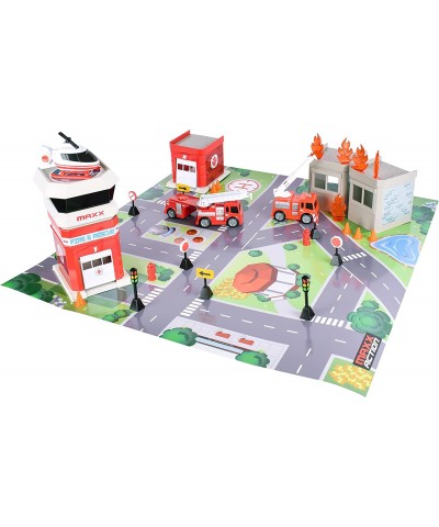 Maxx Action 40 Piece Fire and Rescue Playset - Mini Vehicles and Accessories with Storage Bag $42.71 Play Figure Playsets