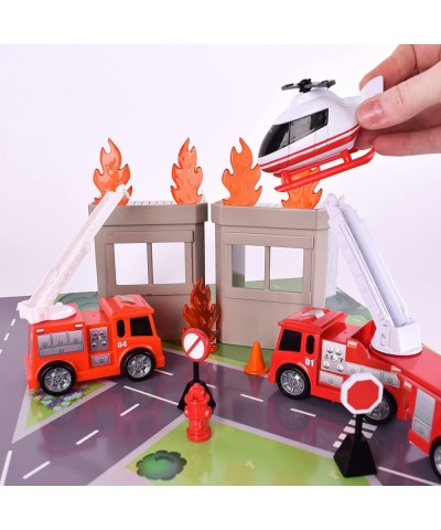 Maxx Action 40 Piece Fire and Rescue Playset - Mini Vehicles and Accessories with Storage Bag $42.71 Play Figure Playsets