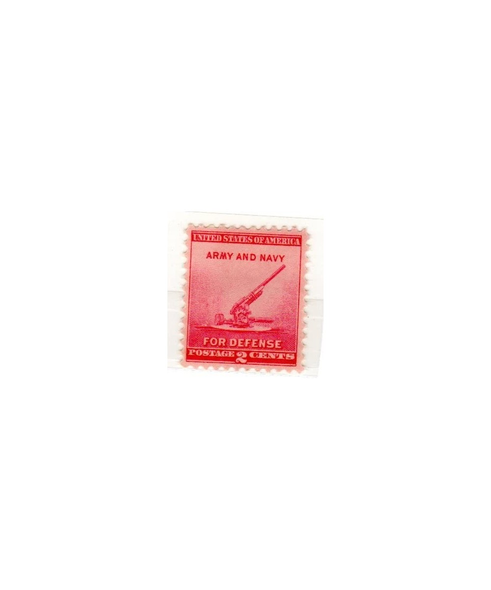 Postage Stamps United States. One Single 2 Cents Rose Carmine National Defense Issue 90-millimeter Anti-aircraft Gun Stamp Da...