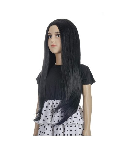 Long Straight Middle Parting Girls and Kids Halloween Costume Pretend Play Wig (Black) $38.87 Kids' Dress-Up Accessories