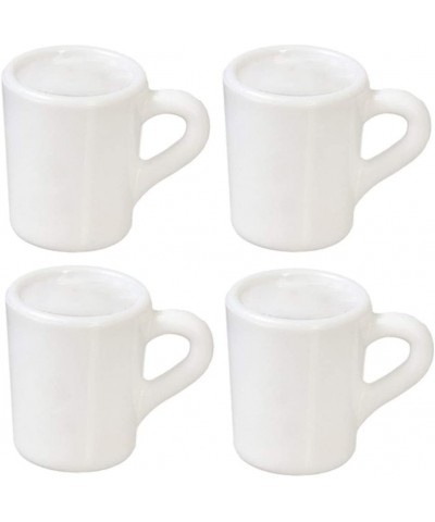 Jane Dollhouse 4 Plain White Mugs Empty Miniature Kitchen Accessory $18.91 Dollhouse Accessories