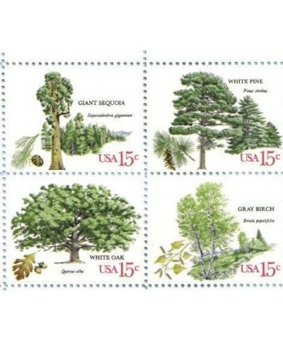 1978 AMERICAN TREES 1764-67 Block of 4 x 15 cents US Postage Stamps $14.80 Collectible Postage Stamps