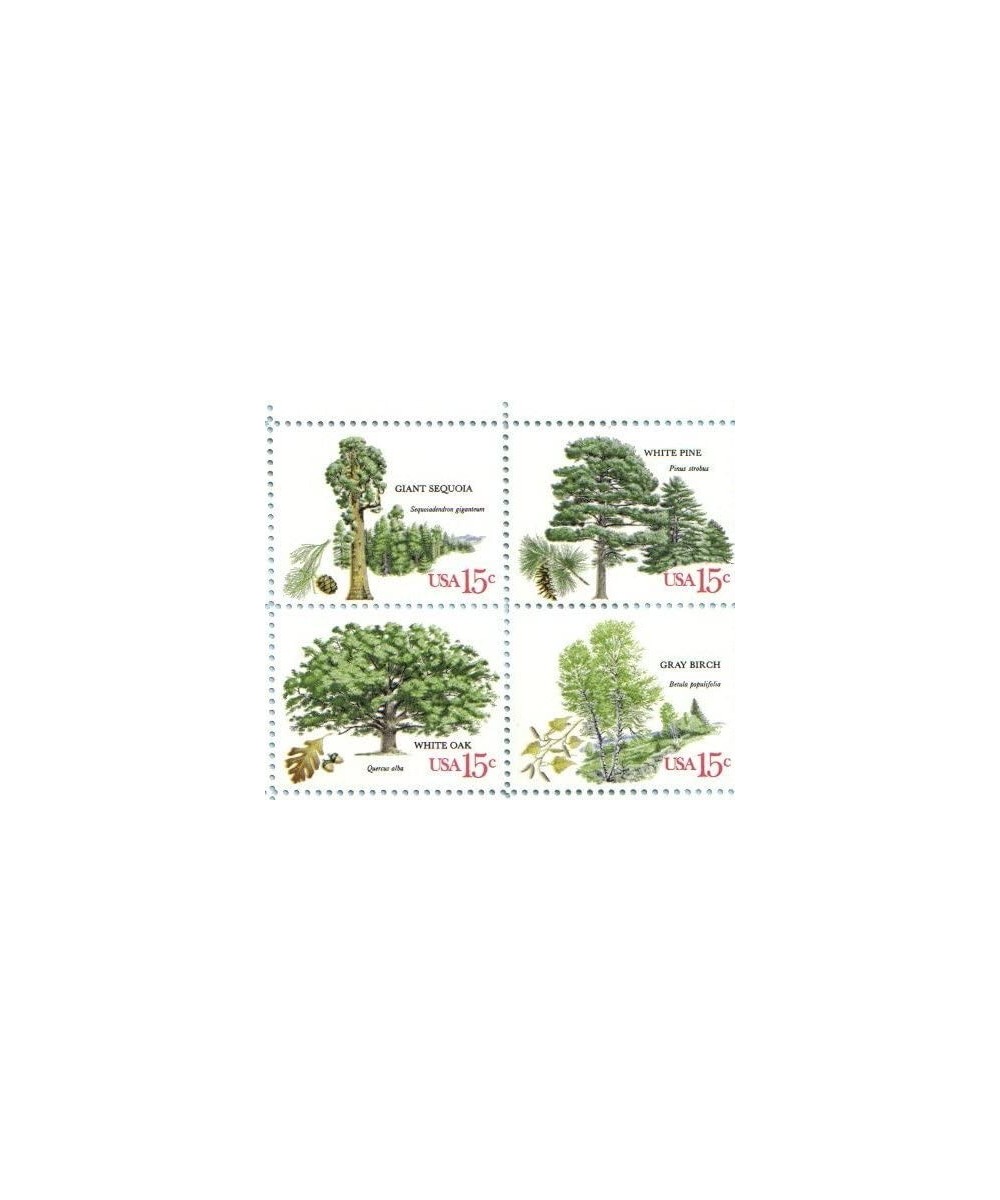 1978 AMERICAN TREES 1764-67 Block of 4 x 15 cents US Postage Stamps $14.80 Collectible Postage Stamps