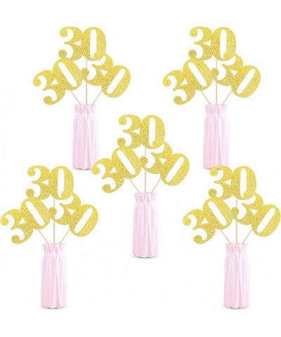 12 PCS Glitter 30th Birthday Centerpiece Sticks Number 30 Cake Toppers Thirty Table Flower Topper Decorations for 30th Birthd...