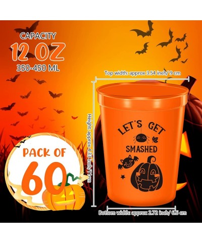 60 Pieces Halloween Party Cups Plastic 12 Oz Trick or Treat Drinking Cup Reusable Pumpkin Skull Witch Ghost Party Decorations...