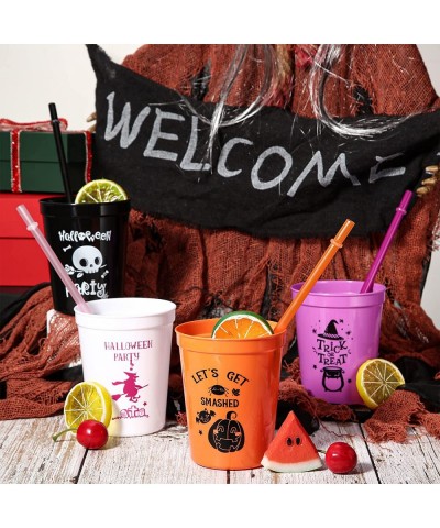 60 Pieces Halloween Party Cups Plastic 12 Oz Trick or Treat Drinking Cup Reusable Pumpkin Skull Witch Ghost Party Decorations...