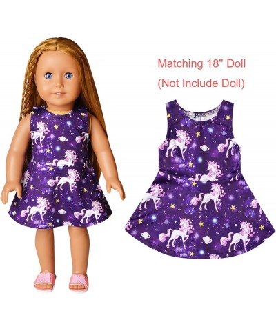 Girls&Doll Matching Dresses Sleeveless Unicorn Clothes Outfits Fits 18" Dolls $46.27 Doll Accessories