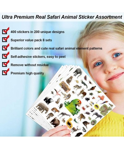 Jungle Animal Stickers 400 Safari Animal Assortment 8 Sheets $16.92 Kids' Drawing & Writing Boards