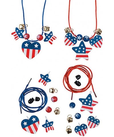 Patriotic Wood Necklace Craft Kit for Fourth of July - Makes 12 - DIY Crafts for Kids and Fun Home Activities $32.16 Craft Kits