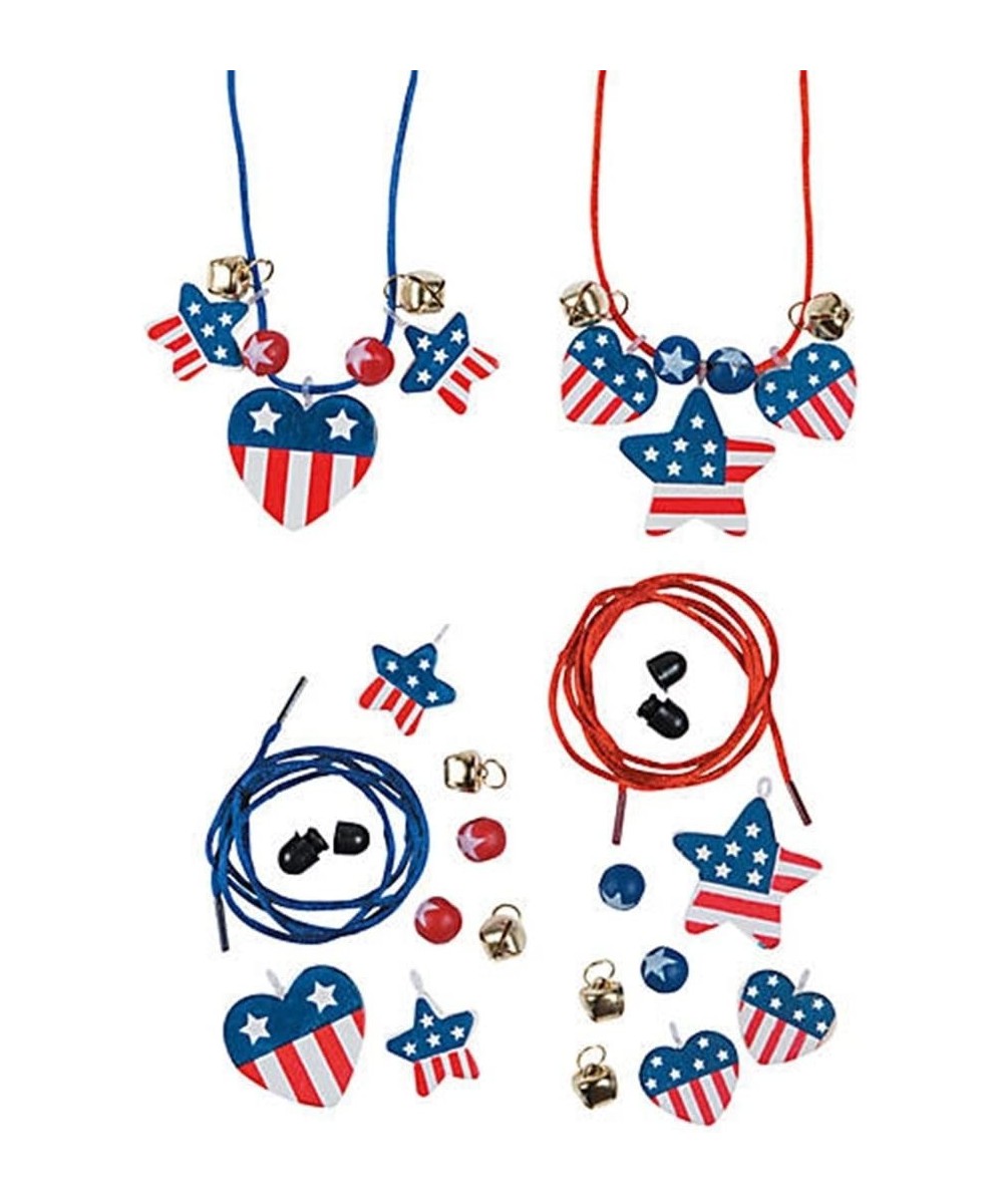 Patriotic Wood Necklace Craft Kit for Fourth of July - Makes 12 - DIY Crafts for Kids and Fun Home Activities $32.16 Craft Kits