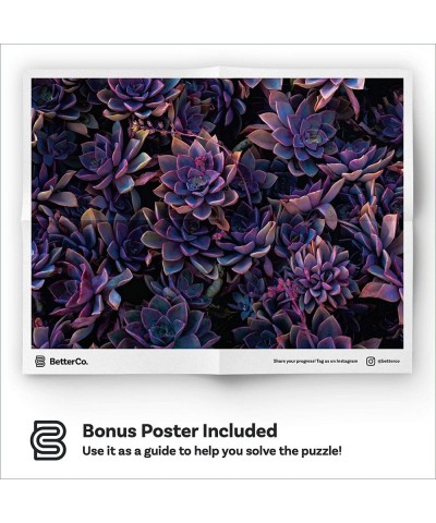 Purple Succulents 1000 Piece - Difficult Jigsaw Puzzles 1000 Pieces - Challenge Yourself with 1000 Piece Puzzles for Adults T...