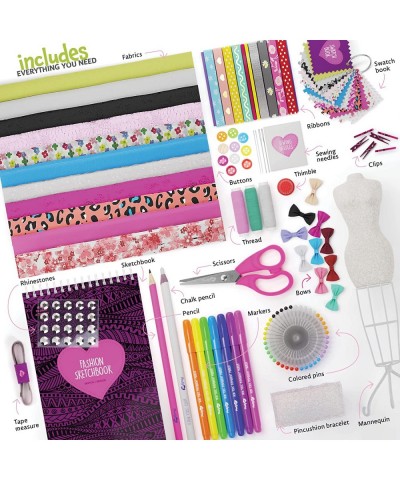 Fashion Design Studio - Sewing Kit for Kids - Girls Arts & Crafts Kits Age 6 7 8 9 10-12 - Learn to Sketch & Sew with Real De...