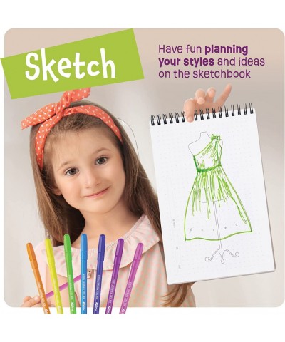 Fashion Design Studio - Sewing Kit for Kids - Girls Arts & Crafts Kits Age 6 7 8 9 10-12 - Learn to Sketch & Sew with Real De...