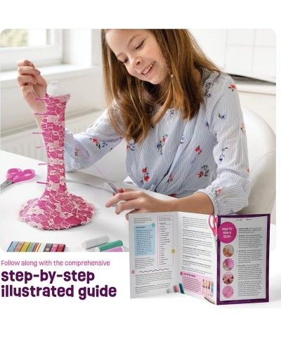 Fashion Design Studio - Sewing Kit for Kids - Girls Arts & Crafts Kits Age 6 7 8 9 10-12 - Learn to Sketch & Sew with Real De...