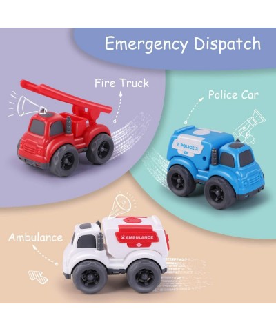 Toddler Car Toys for 1-2 Year Old Kids Small Friction Construction Truck Set Mini Push Go Rescue Vehicle Little Dump Garbage ...