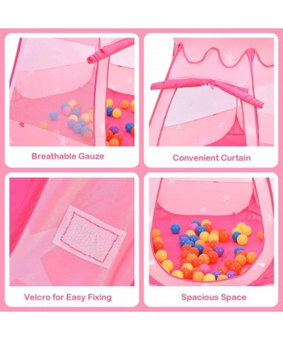 Princess Pop Up Tent w/ 100 Balls Included Foldable Portable Children Play Tent with Carrying Bag Indoor Outdoor Use Playhous...