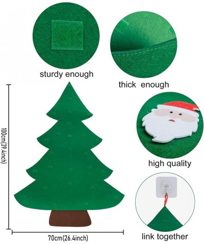 DIY Felt Christmas Tree Crafts Set 3.2FT with 32Pcs Ornaments Xmas Decoration Home Wall Hanging Children's Felt Craft Kits Ne...