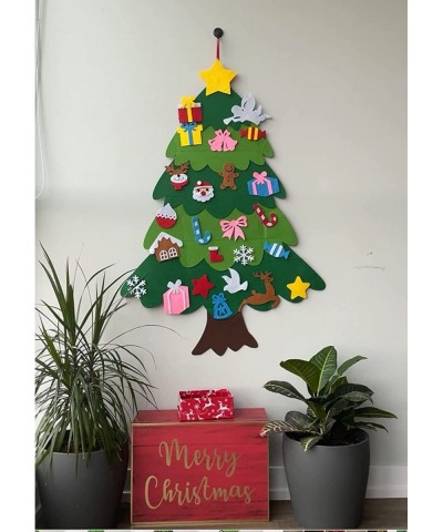 DIY Felt Christmas Tree Crafts Set 3.2FT with 32Pcs Ornaments Xmas Decoration Home Wall Hanging Children's Felt Craft Kits Ne...