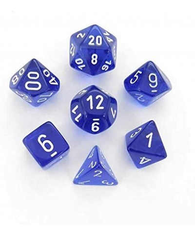 DND Dice Set-D&D Dice-16mm Translucent Blue and White Plastic Polyhedral Dice Set-Dungeons and Dragons Dice Includes 7 Dice -...