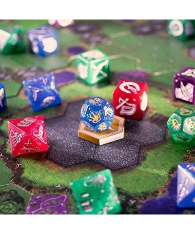 Dice Wars: Heroes of Polyhedra - Tabletop Strategy Board Game for 2-4 Players with Illustrated Cards Miscellaneous Dice Set a...