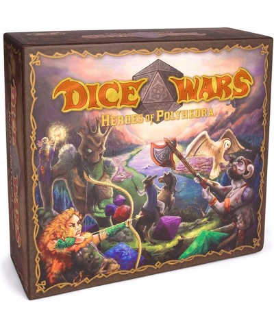 Dice Wars: Heroes of Polyhedra - Tabletop Strategy Board Game for 2-4 Players with Illustrated Cards Miscellaneous Dice Set a...