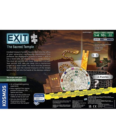 Exit: The Sacred Temple (with Jigsaw Puzzles) | Exit: The Game - A Kosmos Game | Family-Friendly Jigsaw Puzzle-Based at-Home ...