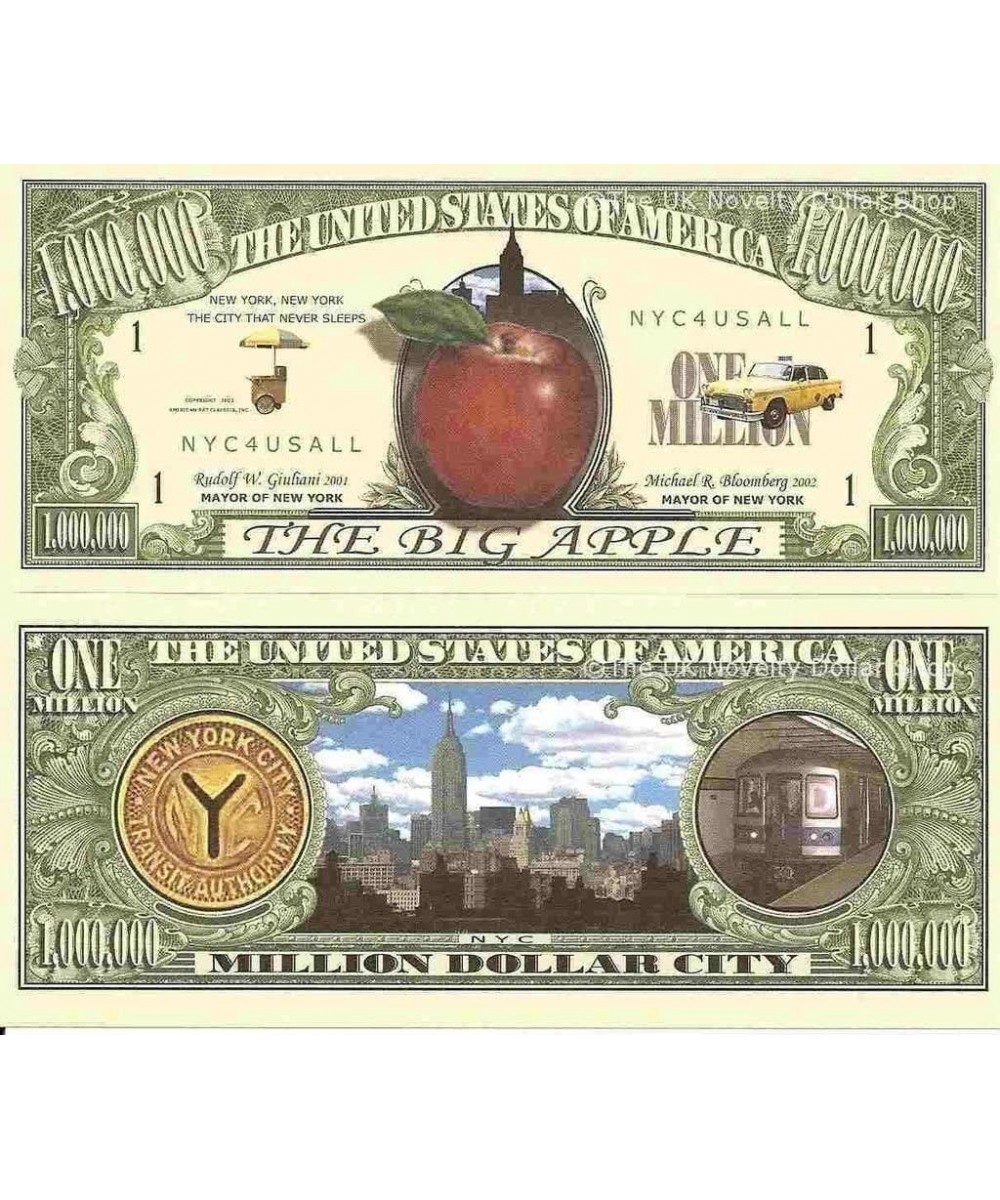 Big Apple NY Million Dollar Bill $15.47 Gags & Practical Joke Toys