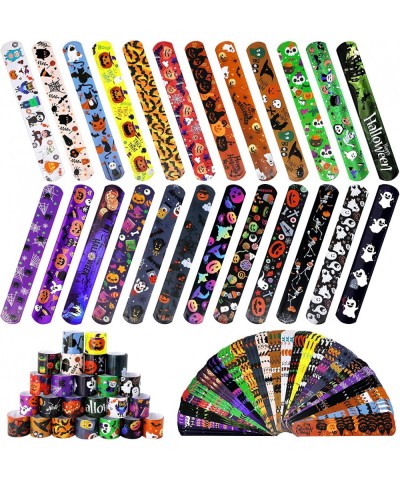 72 PCS Halloween Slap Bracelets bulk for Kids Girls Boys Pumpkin Zombie Witches Snap Bracelet Wristbands for Party Favors and...