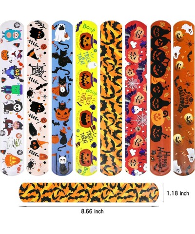 72 PCS Halloween Slap Bracelets bulk for Kids Girls Boys Pumpkin Zombie Witches Snap Bracelet Wristbands for Party Favors and...