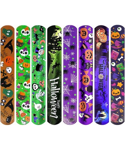 72 PCS Halloween Slap Bracelets bulk for Kids Girls Boys Pumpkin Zombie Witches Snap Bracelet Wristbands for Party Favors and...