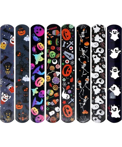 72 PCS Halloween Slap Bracelets bulk for Kids Girls Boys Pumpkin Zombie Witches Snap Bracelet Wristbands for Party Favors and...