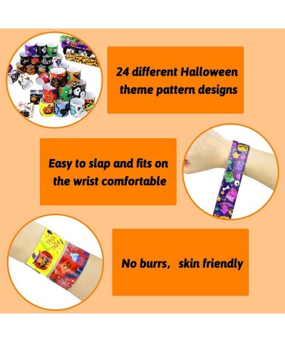 72 PCS Halloween Slap Bracelets bulk for Kids Girls Boys Pumpkin Zombie Witches Snap Bracelet Wristbands for Party Favors and...