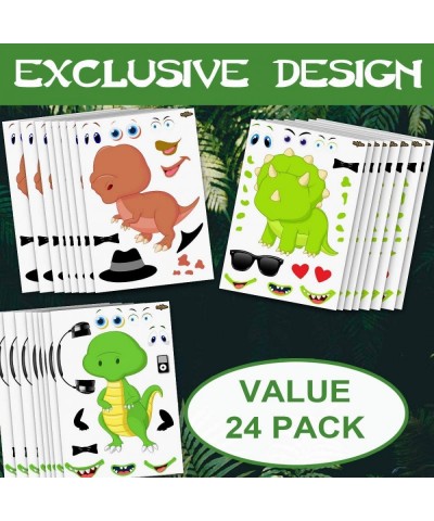 24 Make A Dinosaur Stickers for Kids - Great Dino Theme Birthday Party Favors - Fun DIY Craft Project for Children 3+ Let You...