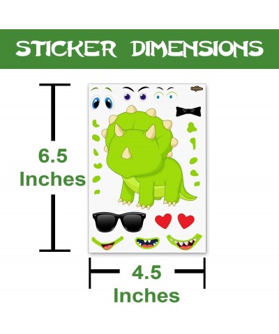 24 Make A Dinosaur Stickers for Kids - Great Dino Theme Birthday Party Favors - Fun DIY Craft Project for Children 3+ Let You...