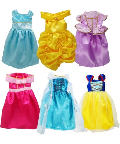 18 inch Girl Doll Clothes 6Pc Princess Costume Include Bella Cinderella Snow White Rapunzel Princess Elsa and Aurora Fits All...