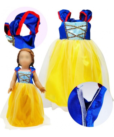 18 inch Girl Doll Clothes 6Pc Princess Costume Include Bella Cinderella Snow White Rapunzel Princess Elsa and Aurora Fits All...