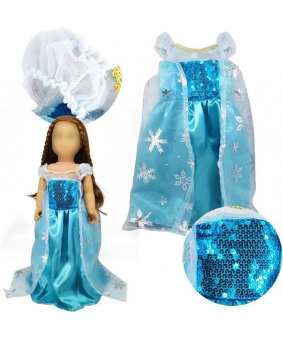 18 inch Girl Doll Clothes 6Pc Princess Costume Include Bella Cinderella Snow White Rapunzel Princess Elsa and Aurora Fits All...