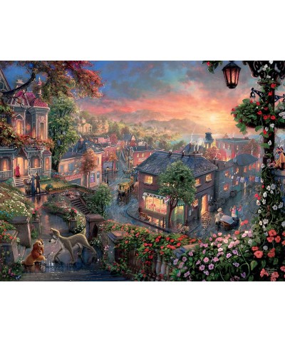 THOMAS KINKADE FANTASIA LADY & THE TRAMP WINNIE THE POOH TANGLED DISNEY DREAMS COLLECTION 4 IN 1 JIGSAW PUZZLE SET 500 pieces...