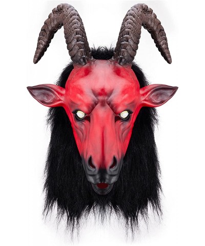 Full Head Halloween Red Goat Mask Scary Satanic Mask for Halloween Cosplay Masquerade Costume Party Horror Evil Goat Mask $56...