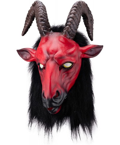 Full Head Halloween Red Goat Mask Scary Satanic Mask for Halloween Cosplay Masquerade Costume Party Horror Evil Goat Mask $56...